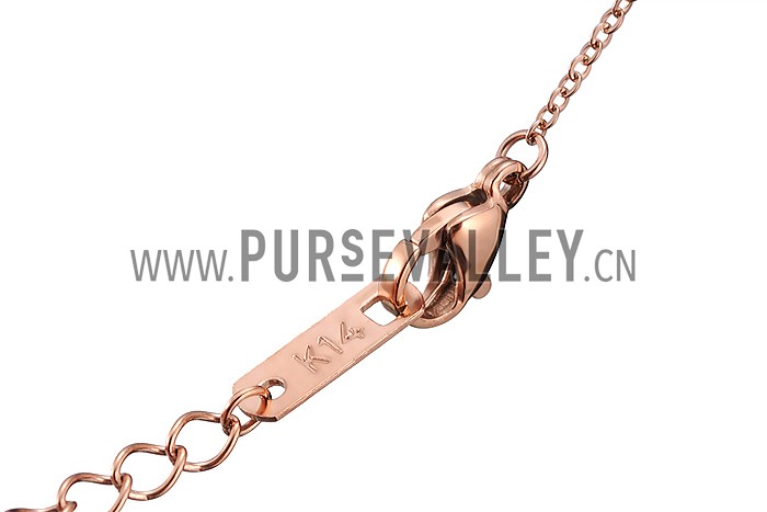 Van Cleef Sweet Alhambra Clover Pearl Pendant Rose Gold Necklace