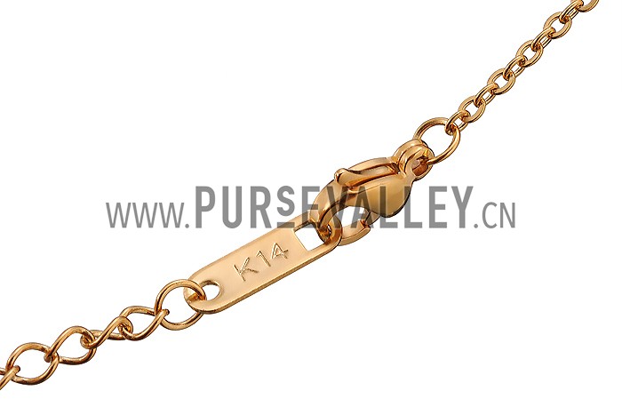 Van Cleef Byzantine Alhambra Clover Pendant Gold Necklace