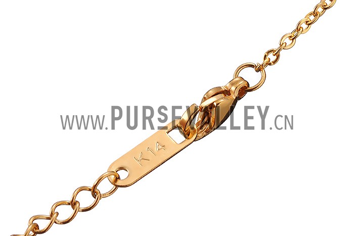 Van Cleef Sweet Alhambra Heart And Clover Mini Pendant Gold Necklace