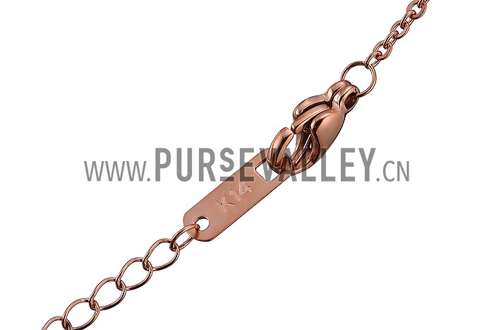 Van Cleef Magic Alhambra Mini Butterfly Pendant Rose Gold Necklace