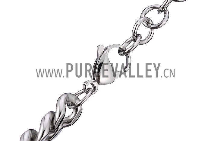 Bvlgari Silver Mother Of Pearl And White Onyx Necklace