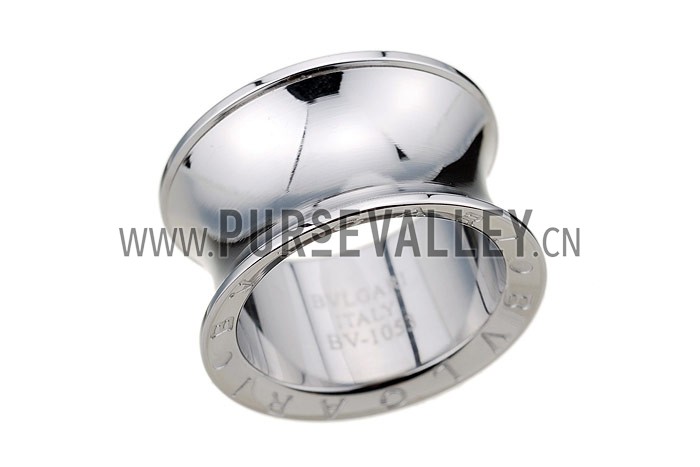 Ring Bvlgari Silver Spool Shaped With BVLGARI Inscription 4629