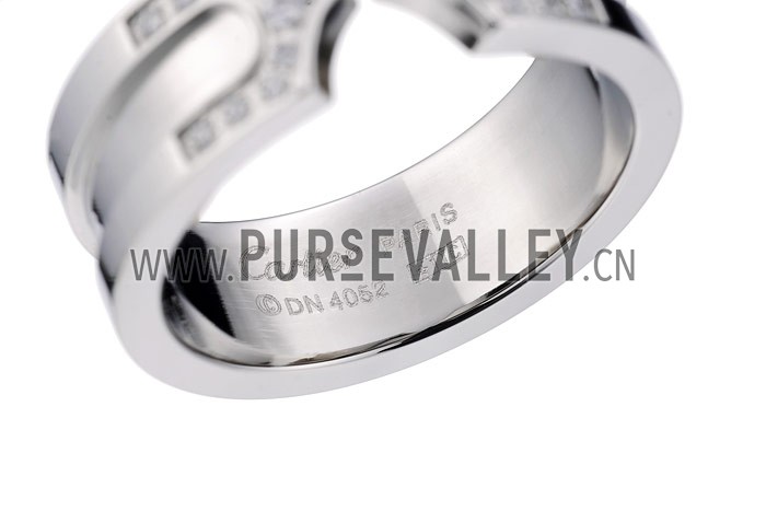 Cartier Replica Crystal Stud Pointed Open Tip Center Sterling Silver Band