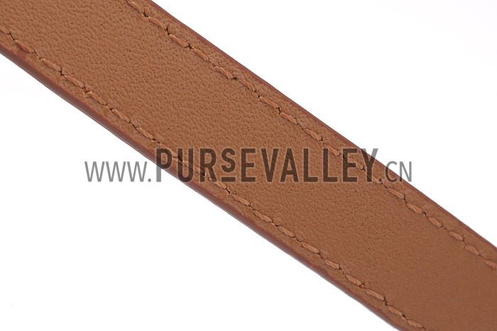 Hermes Replica Double Wrap Strap Brass Turnlock Closure Orange Leather Bracelet