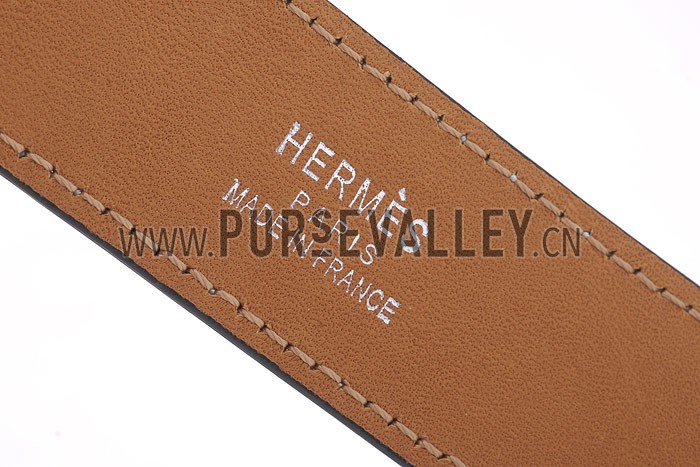 Hermes Replica Blue Cuff-Like Silver Hook Clasp Leather Bracelet