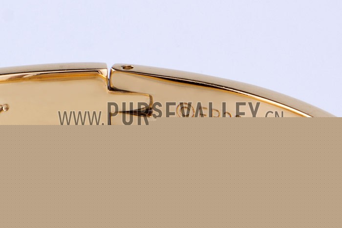 Cartier Replica Hook-Buckle Clasp Accent Screwhead Cutwork Gold Bangle Bracelet