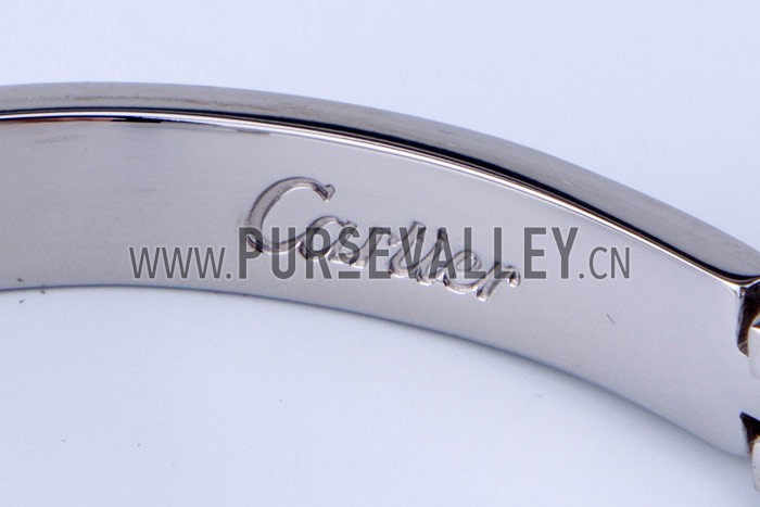 Cartier Replica Hook-Buckle Clasp Accent Screwhead Cutwork Sterling Silver Bangle Bracelet