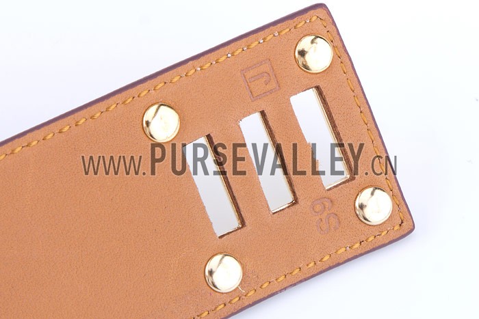 Hermes Replica Brass Turnlock Closure Wide Red Leather Bracelet