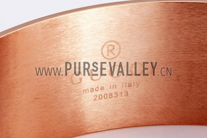Gucci Replica Logo Engraved Rose-Gold Plated Bangle Bracelet