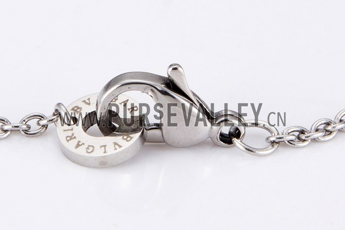 Bvlgari Replica Engraved Spool & Crystal Bead Sterling Silver Charms Bracelet