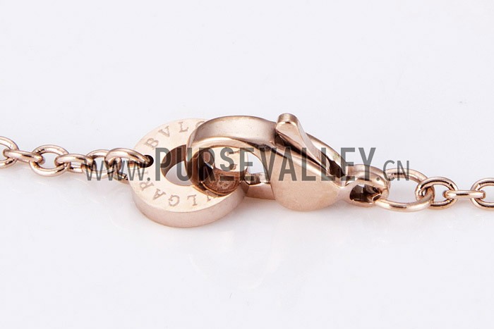 Bvlgari Replica Engraved Spool & Crystal Bead Rose-Gold Plated