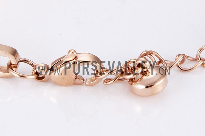 Bvlgari Replica Engraved Black Ceramic Accent Rose-Gold Plated Bracelet