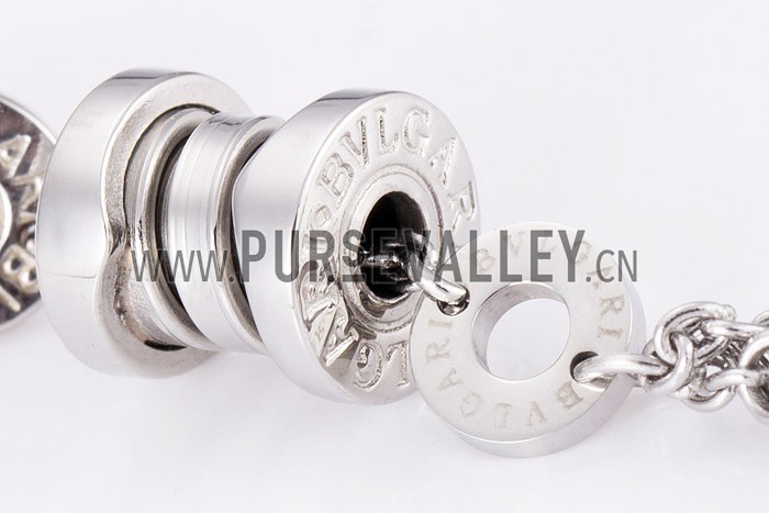 Bvlgari Replica Tri-Colored Clear Bead Engraved Sterling Silver Hanging Earrings