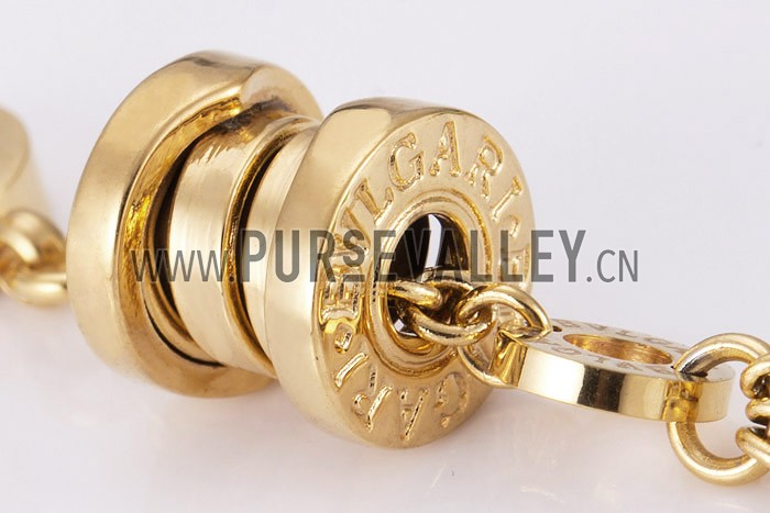 Bvlgari Replica Tri-Colored Clear Bead Engraved Yellow Gold Plated Hanging Earrings