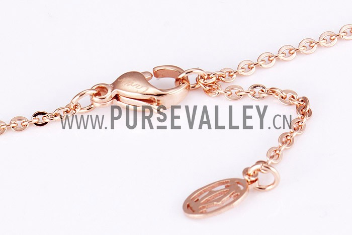 Cartier Replica Diamond Embellished Cutwork Heart Pendant Rose-Gold Plated Fine Chain Necklace