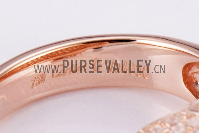 Cartier Replica Diamond Encrusted Leopard Head Rose-Gold Ring