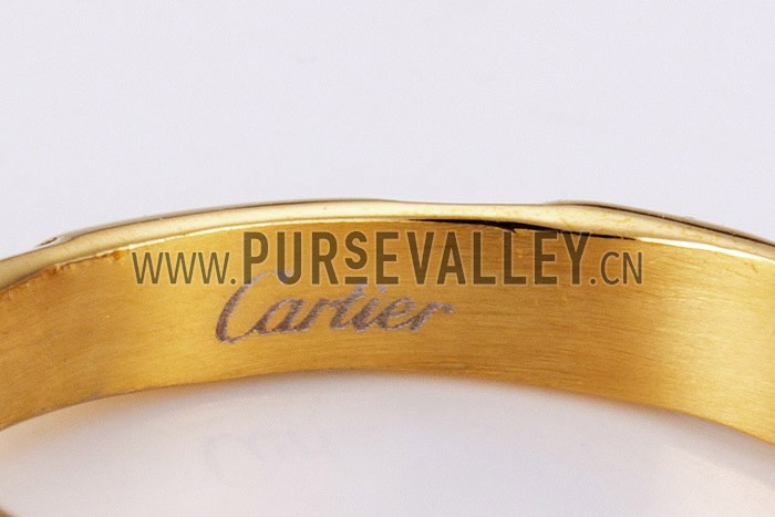 Cartier Replica Leopard Head Enamel Marking Gold Ring