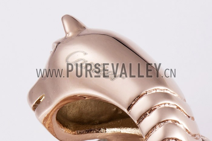 Cartier Replica Leopard Head Cutwork Spiral Rose-Gold Ring