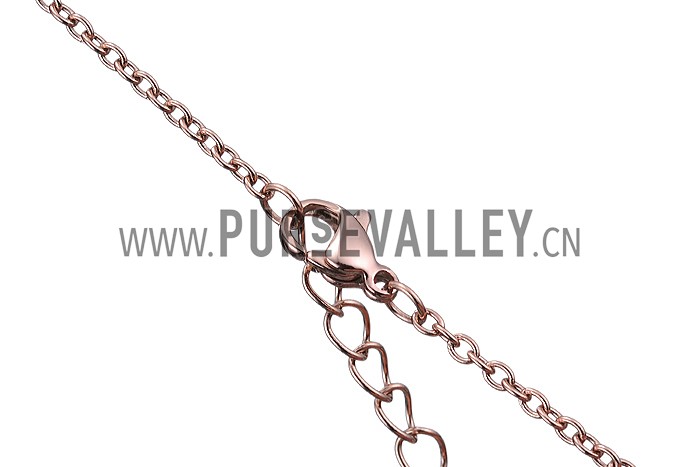 Van Cleef and Arpels Replica Black & White Enamel Floral Charm Fine Chain Necklace