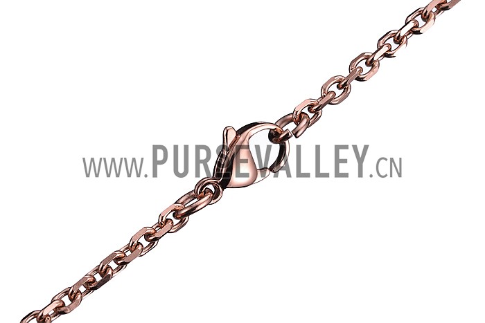 Van Cleef and Arpels Replica Black Enamel Floral Charm & Silver Beads Heavy Chain Necklace