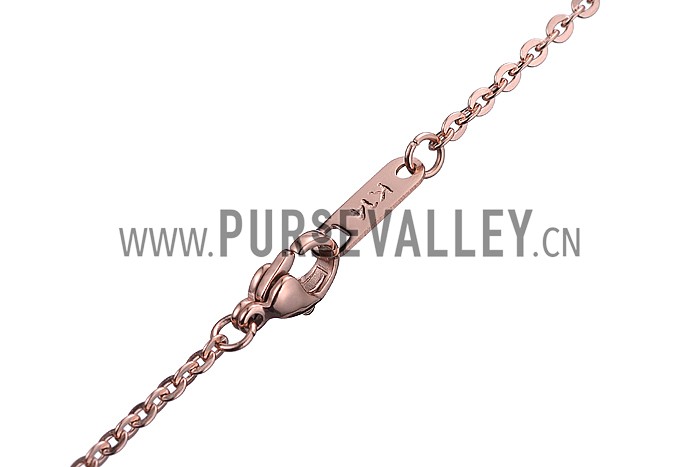 Van Cleef and Arpels Replica Black Enamel Floral Pendant Heavy Chain Necklace