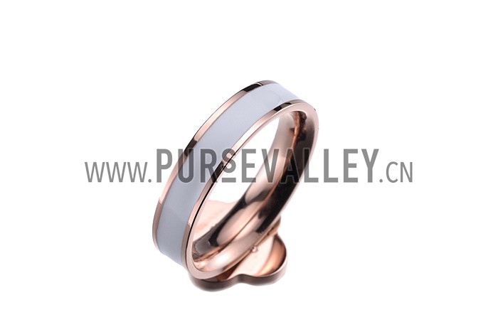 Van Cleef and Arpels Replica MOP Stud Floral Center & Rim Rose-Gold Ring