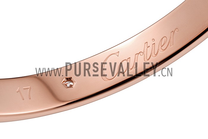 Cartier Replica Screwhead Engraving Rose-Gold Plated Bangle Bracelet