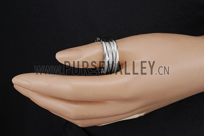 Bvlgari B.Zero1 3-Band Diamonds Silver Ring 700577