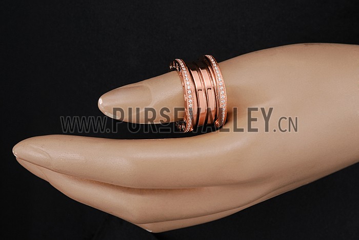 Bvlgari B.Zero1 4-Band Diamond Rose Gold Ring 700570