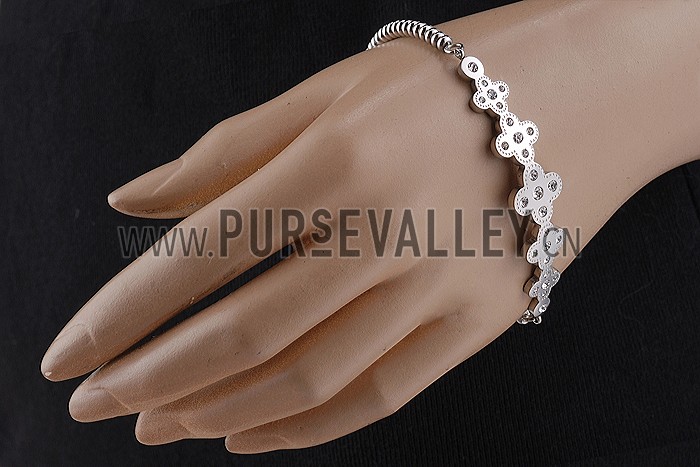 Van Cleef Diamond Studded Silver Bracelet