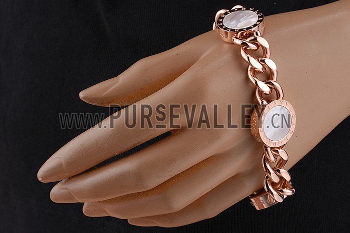 Bvlgari Rose Gold Mother Of Pearl And White Onyx Bracelet
