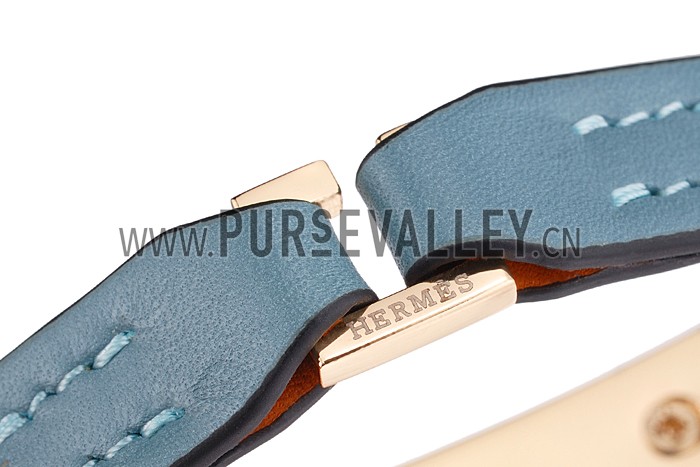 Hermes Micro Rivale Bracelet Blue