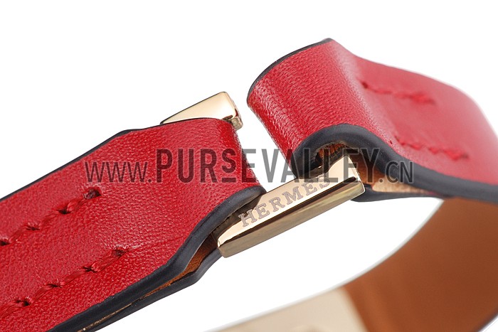 Hermes Micro Rivale Bracelet Red