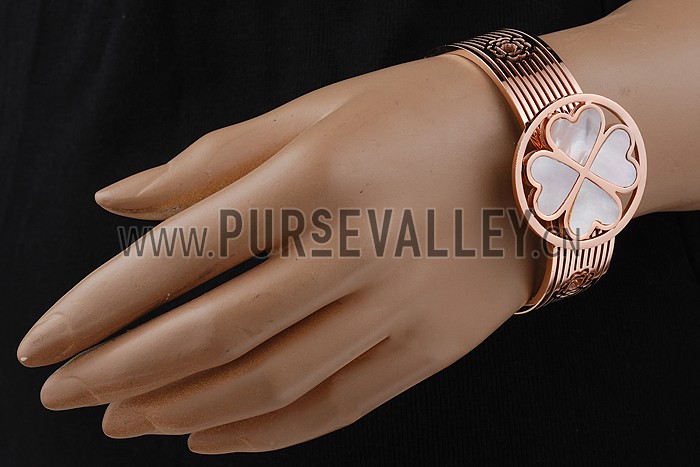 Van Cleef Alhambra Rose-Gold Lucky Bangle Bracelet