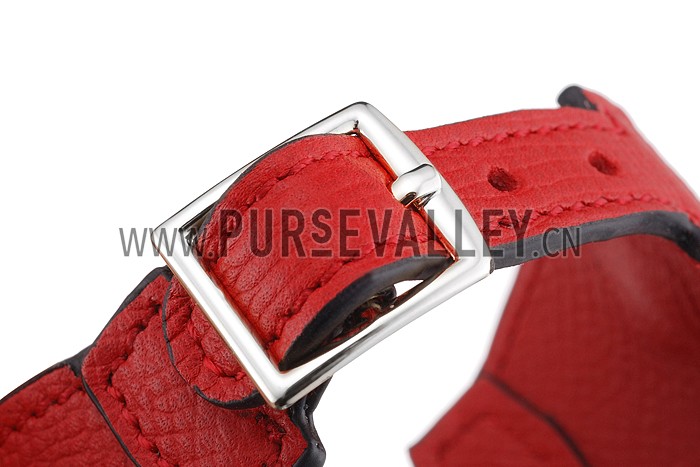 Hermes Bangle Silver Hardware Bracelet Red