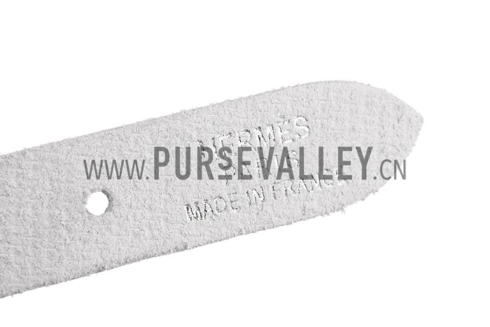 Hermes Hippique Silver Hardware Bracelet White