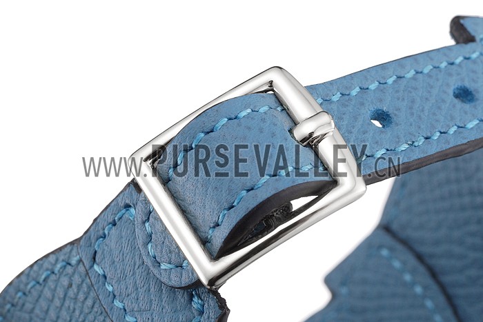 Hermes Bangle Silver Hardware Bracelet Blue