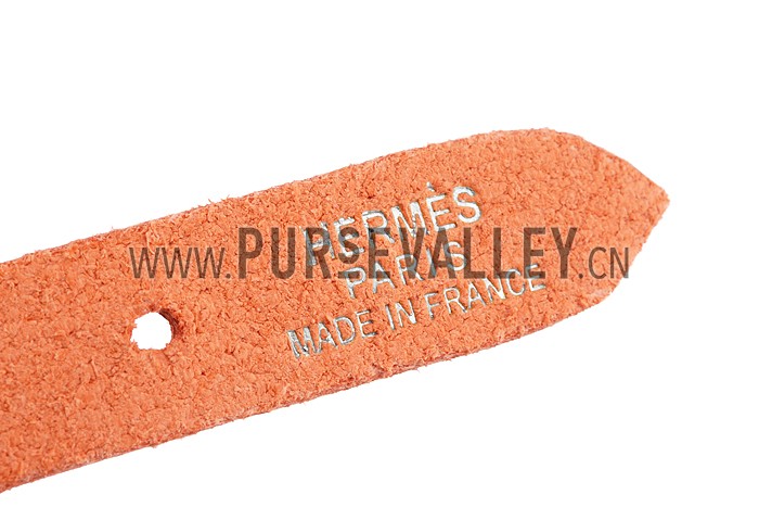 Hermes Hippique Silver Hardware Bracelet Orange