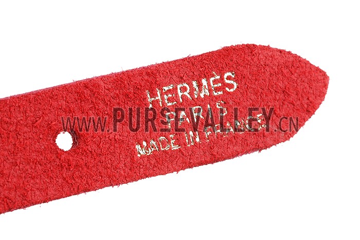 Hermes Hippique Silver Hardware Bracelet Red
