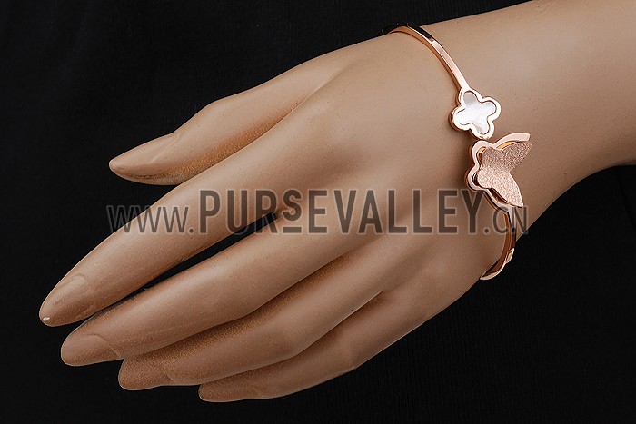 Van Cleef Alhambra Vintage Butterfly Rose Gold Bangle Bracelet