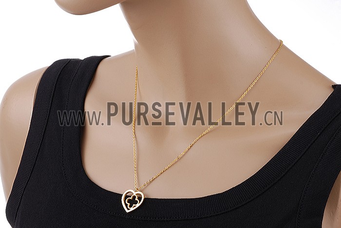 Van Cleef Byzantine Alhambra Clover Pendant Gold Necklace