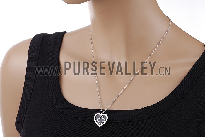 Van Cleef Sweet Alhambra Heart And Clover Mini Pendant Rose Gold Necklace