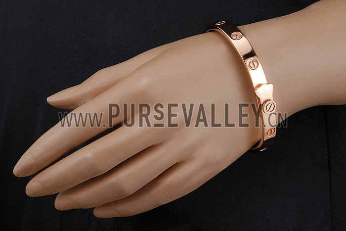 Cartier Replica Screwhead Engraving Rose-Gold Plated Bangle Bracelet