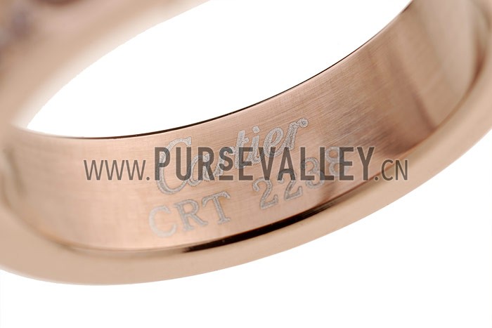 Ring Cartier Crystal Studded Black Enamel Accented Rose-Gold 4641