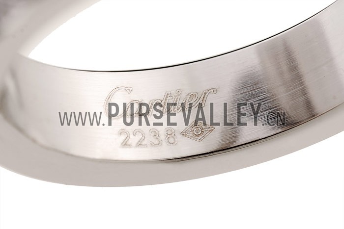 Ring Cartier Crystal Studded Black Enamel Accented Silver 4642