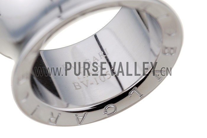 Ring Bvlgari Silver Spool Shaped With BVLGARI Inscription 4629