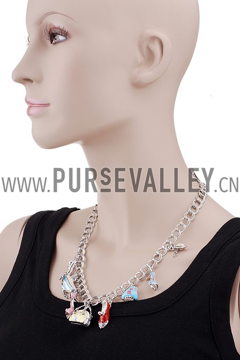 Juicy Couture Replica Enameled Silver Mixed Charms Necklace 2165-115
