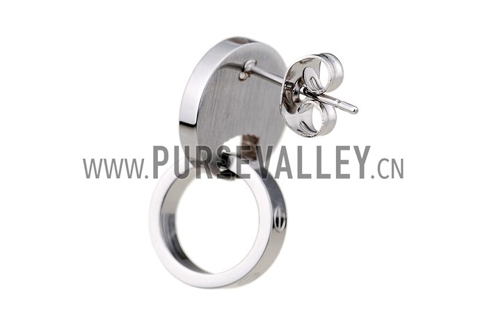 Earring Cartier Silver Stud Ea With Dangler 4550