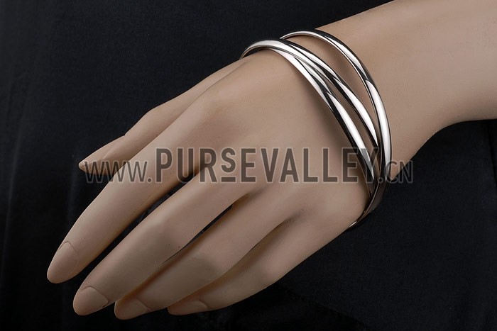Cartier Replica Integrated Triple Ring Sterling Silver Bangle