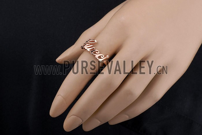 Gucci Carved Rose Gold Ring